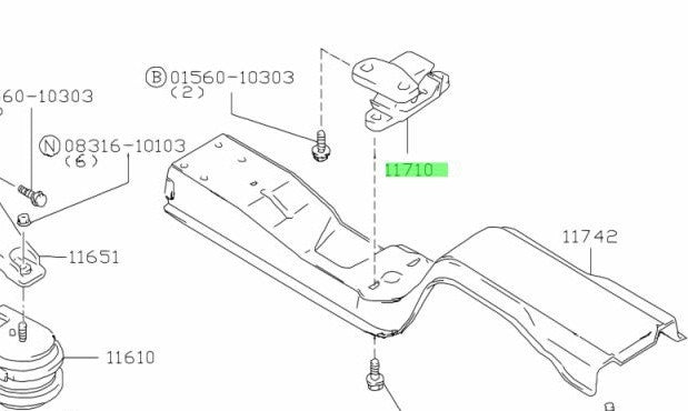 11710-77E11-000 Suzuki Mounting,eng rr 1171077E11000, New Genuine OEM Part3