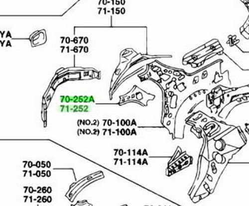 OEM MAZDA ROOF RAIL REINFORCEMENT RH/LH SET RX-7 FD3S FD01-70-252A FD01-71-252A1
