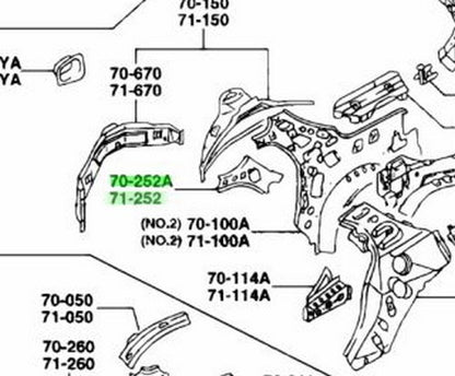OEM MAZDA ROOF RAIL REINFORCEMENT RH/LH SET RX-7 FD3S FD01-70-252A FD01-71-252A1