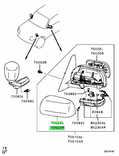 OEM Mitsubishi Pajero Montero COVER,DOOR MIRROR,OTR L&R 7632A261HA 7632A262HA1
