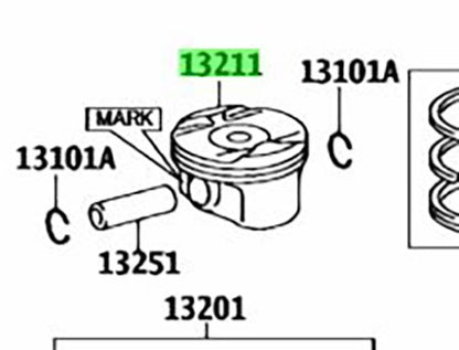 OEM Toyota Lexus Engine Piston Assembly Factory Part 13211-36041-A0 1321136041A03