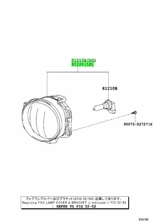 Toyota OEM Front Fog Light Lamp RH LH Set Land Cruiser 200 RAV4 Estima Previa2