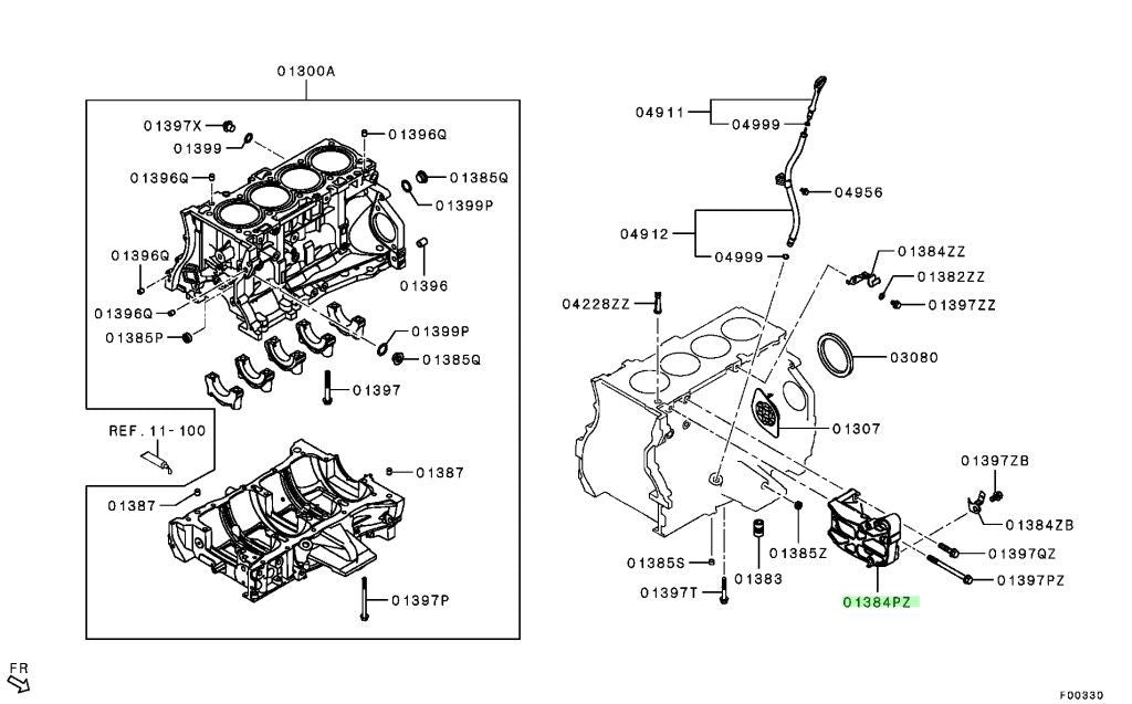 OEM Genuine Mitsubishi Outlander PHEV GG2W BRACKET,CYLINDER BLOCK 1098A0070
