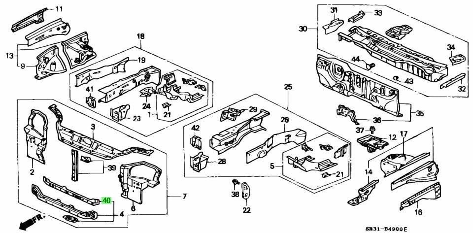 OEM Honda Civic EG EG6 EG8 EG9 60442-SR3-300ZZ Lower Crossmember Plate Genuine0