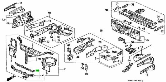 OEM Honda Civic EG EG6 EG8 EG9 60442-SR3-300ZZ Lower Crossmember Plate Genuine0