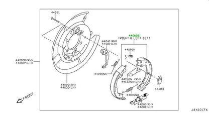 New Genuine Nissan Rear Parking Brake Shoe Set D4060-5TA5A OEM1