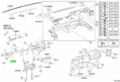 OEM Genuine Toyota Voxy ZRR80G REINFORCEMENT ASSY INSTRUMENT PANEL 55330-282320