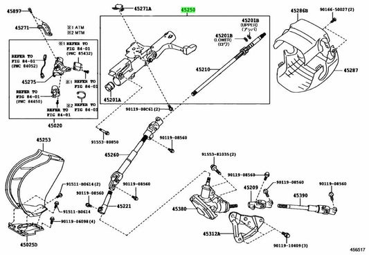 45250-2F430 Toyota Column assy, steering 452502F430, New Genuine OEM Part0