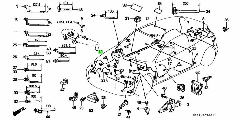 OEM Honda Civic EG Engine Room Wire Harness Genuine 32200-SR3-0000