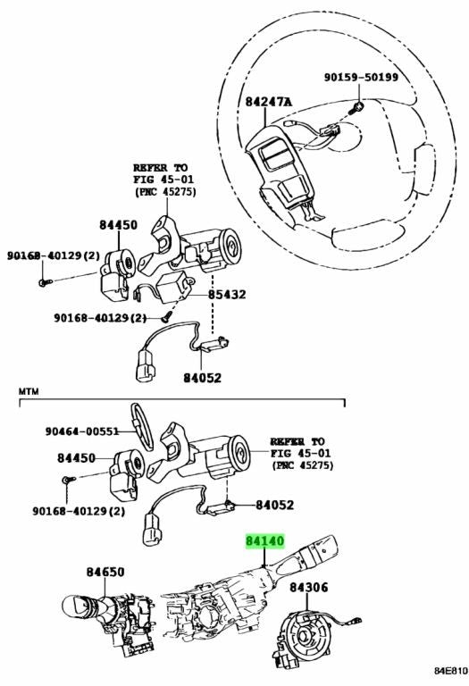 Genuine Toyota Hiace GDH201V Headlamp Dimmer Switch OEM 84140-262301