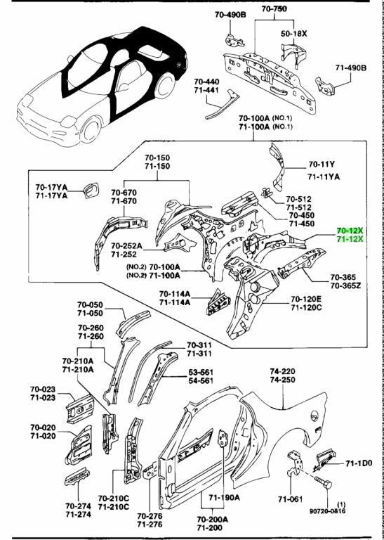OEM MAZDA HOUSING REINFORCEMENT RH/LH SET RX-7 FD3S FD01-70-12XA FD01-71-12XB0