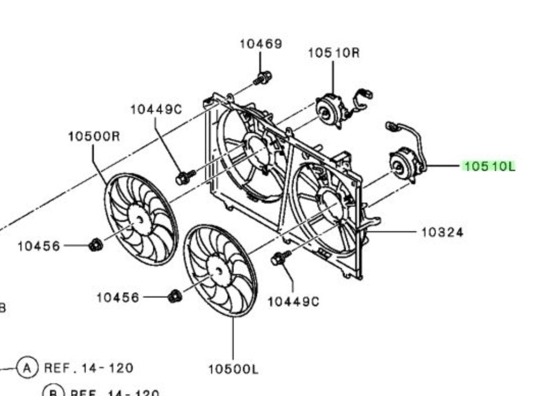 OEM Genuine Mitsubishi Outlander PHEV GG2W GG3W MOTOR,COOLING FAN,LH 21487W220P2