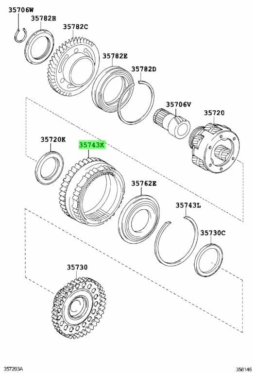 OEM Toyota Lexus Planetary RingGear AutomaticTransmission 35743-33040 35743330400