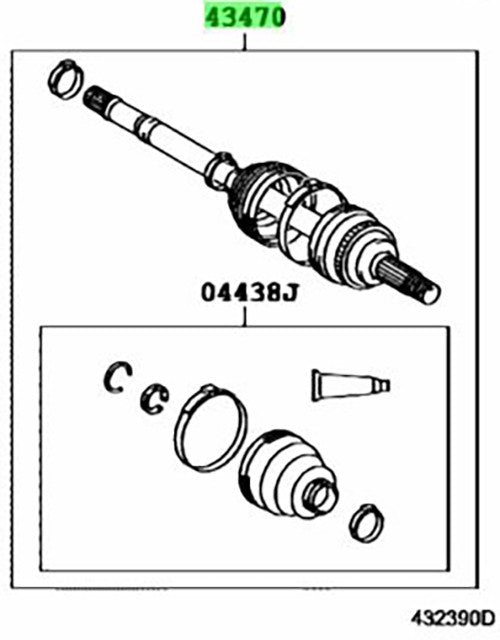 Genuine TOYOTA Lexus Front Drive Outboard Joint Assy LH 43470-80271 43470802711