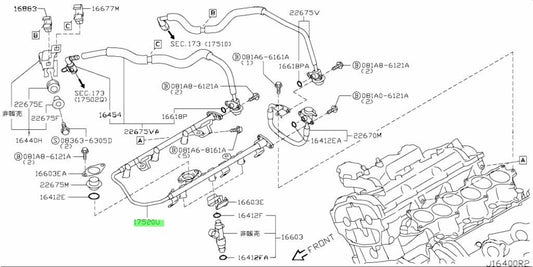 OEM Genuine Nissan GT-R R35 VR38DETT Fuel Pipe Assembly 17521-JF00A NEW1
