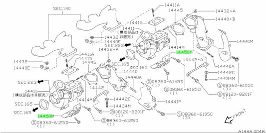OEM HEAT INSULATOR-TURBINE HOUSING Genuine Nissan GT-R R33 BCNR33 14450-05U001