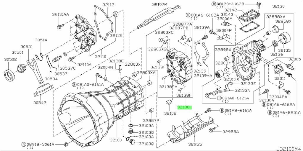 Genuine Nissan 350Z 370Z G35 G37 6MT Transmission Adapter Plate 32137-CD000 OEM0