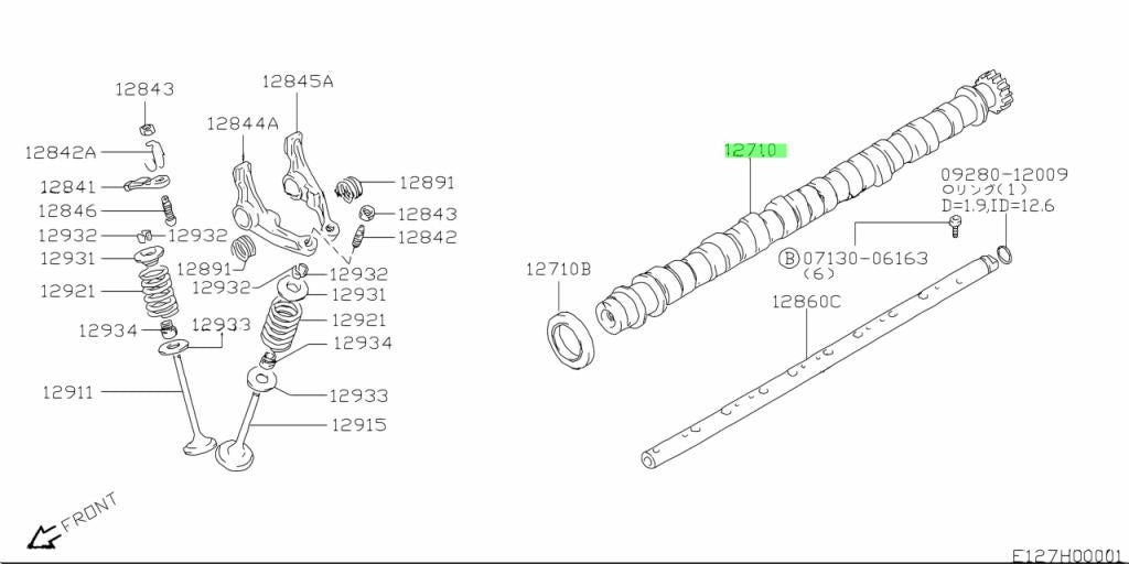 Genuine Suzuki Camshaft 12710-58B00 OEM0