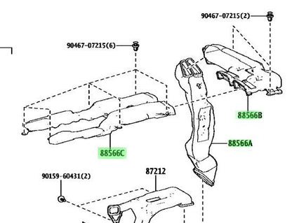 OEM Genuine TOYOTA Lexus Cooler Air Duct Set No.1/2/3 88566-V2020/V2030/V20401