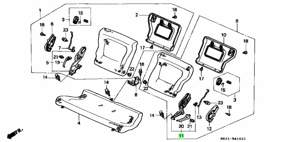 OEM Honda Civic EG6 EG Hatchback 82630-SR3-003 Rear Seat Adjuster Genuine0