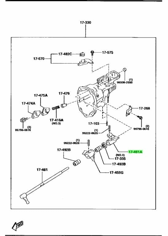 OEM Mazda RX-7 FD3S 5MT Control Shaft End R522-17-461A Genuine0