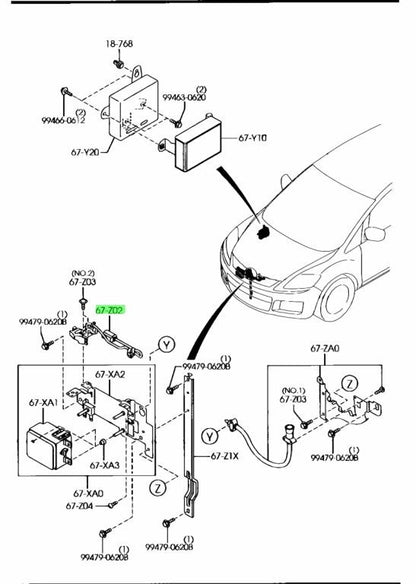 Genuine Mazda CX-7 ER3P Front Radar Switch OEM E223-67-Z02A0