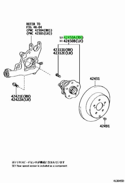 OEM TOYOTA Lexus New Rear Axle Hub BearingAssy RH/LH 2PCS 42450-48050 42450480501
