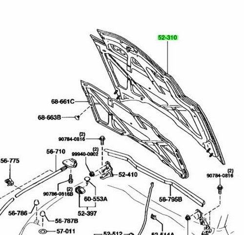OEM MAZDA BONNET FD01-52-310G1