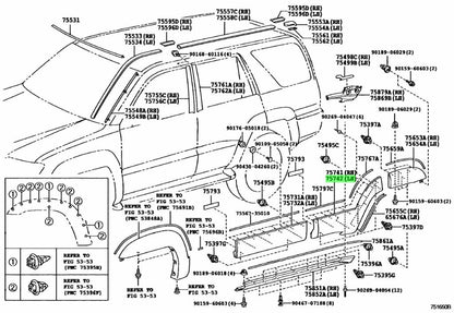 Genuine Toyota 4Runner Rear Door Outside Molding LH 75742-35130-B01