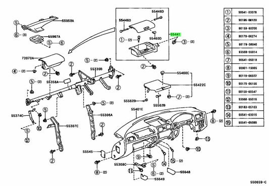 TOYOTA Genuine MR2 Spyder ZZW30 BOX, INSTRUMENT PANEL Passenger side1