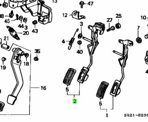 Genuine Honda Accelerator Pedal Civic EG EK EJ 17800-SR3-980 OEM1