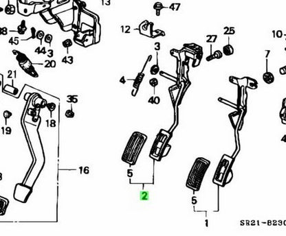 Genuine Honda Accelerator Pedal Civic EG EK EJ 17800-SR3-980 OEM1