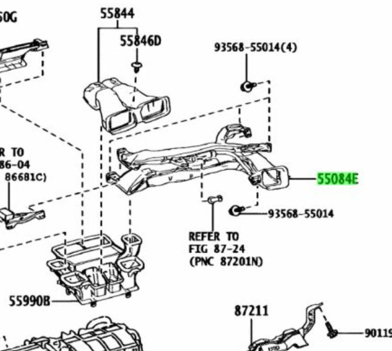 OEM Genuine TOYOTA Lexus Heater To RegisterDuct No.1 Assy 55084-76070 55084760701
