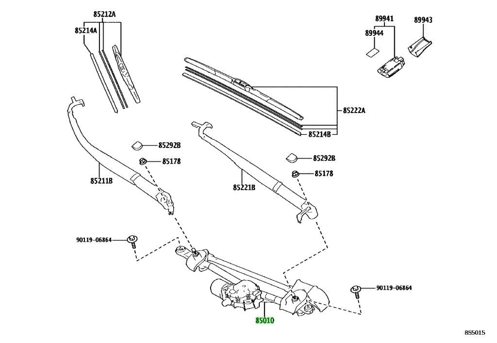 Genuine Toyota Lexus RX Front Wiper Motor & Link Assy 85010-48312 OEM1