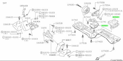 11710-77E00-000 Suzuki Mounting,eng rr 1171077E00000, New Genuine OEM Part