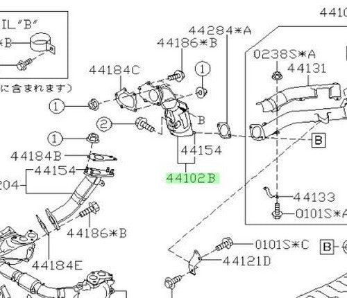 Genuine Subaru Center Exhaust Pipe Assembly OEM 44612AA6810