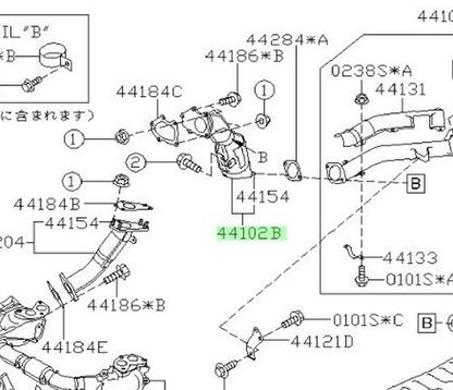 Genuine Subaru Center Exhaust Pipe Assembly OEM 44612AA6810