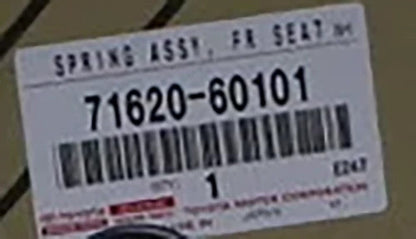 71620-60101 Toyota Spring assy, front seat cushion, lh(for separate type) 7162061