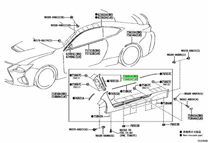 OEM Genuine Toyota Lexus Front Fender Moulding RH LH Set 75601-24010 75602-24010