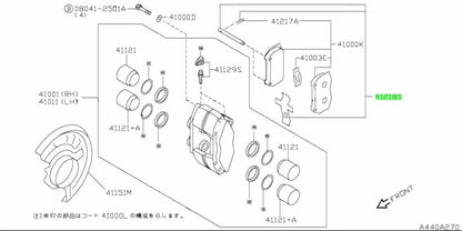 New Genuine Nissan Brake Caliper Clip Pin Cross Spring Set 41218-12U26 OEM1