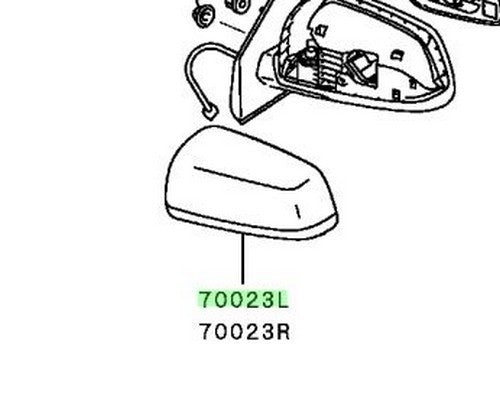 OEM Genuine Mitsubishi Lancer Evolution CZ4A COVER,DOOR MIRROR,OTR LH 7632C351HD1