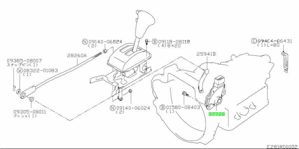 37720-81A02-000 Suzuki Switch assy,shift 3772081A02000, New Genuine OEM Part1