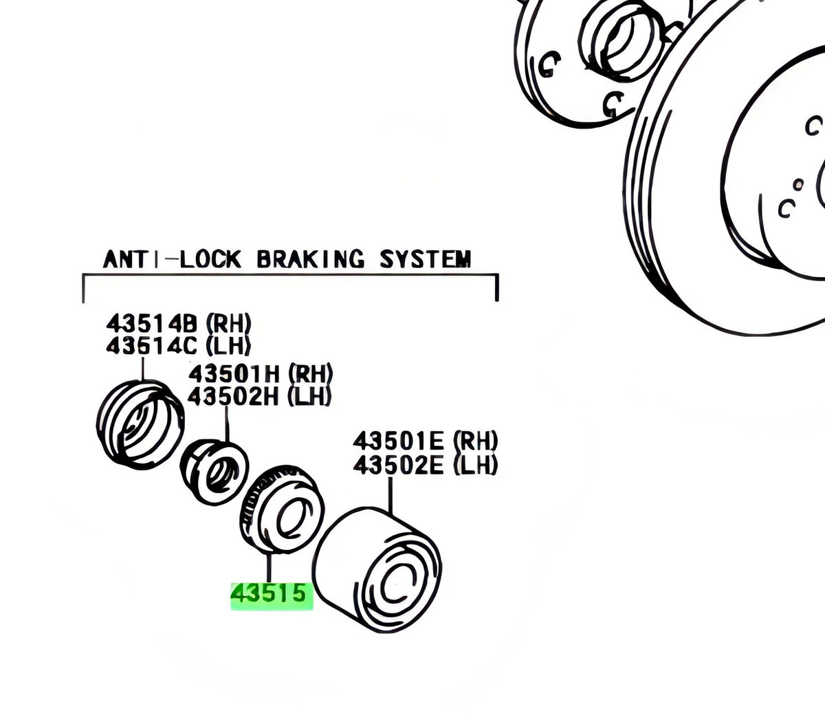 Genuine Toyota Supra Lexus SC300 SC400 Front ABS Sensor Rotor x2 43515-240100