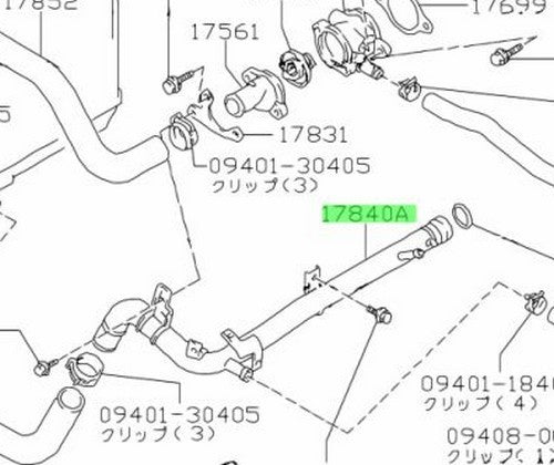 17840-60G02-000 Suzuki Pipe,water inlet 1784060G02000, New Genuine OEM Part1
