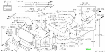 NEW Genuine Nissan A/C High Pressure Pipe Hose Line OEM 92440-80F102