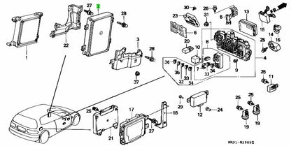 OEM Honda Civic EG6 B16A P30 ECU Engine Control Module 37820-P30-9000