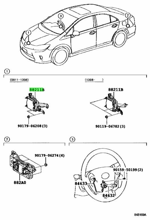 TOYOTA Sai Lexus HS250H Front Millimeter Wave RadarSensor 88210-75040 88210750401