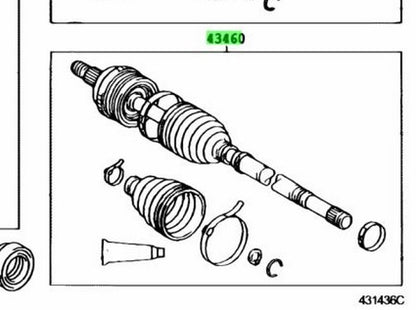 Genuine Toyota Front Drive Shaft Outboard Joint RH 43460-59346 OEM1