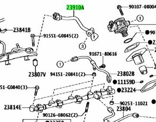 Genuine Lexus GS F RC F LC500 IS Fuel Tube Sub-Assy 23901-38080 OEM1