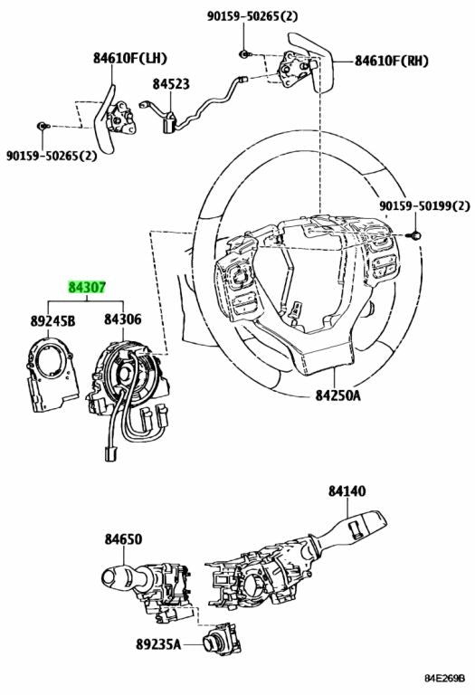 Genuine Toyota Lexus Spiral Cable with Sensor 84307-301501